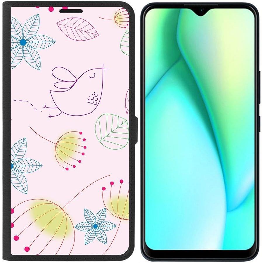 

Чехол-книжка Krutoff Eco Book для Itel Vision 3 Plus Цветочный паттерн 5 (черный)