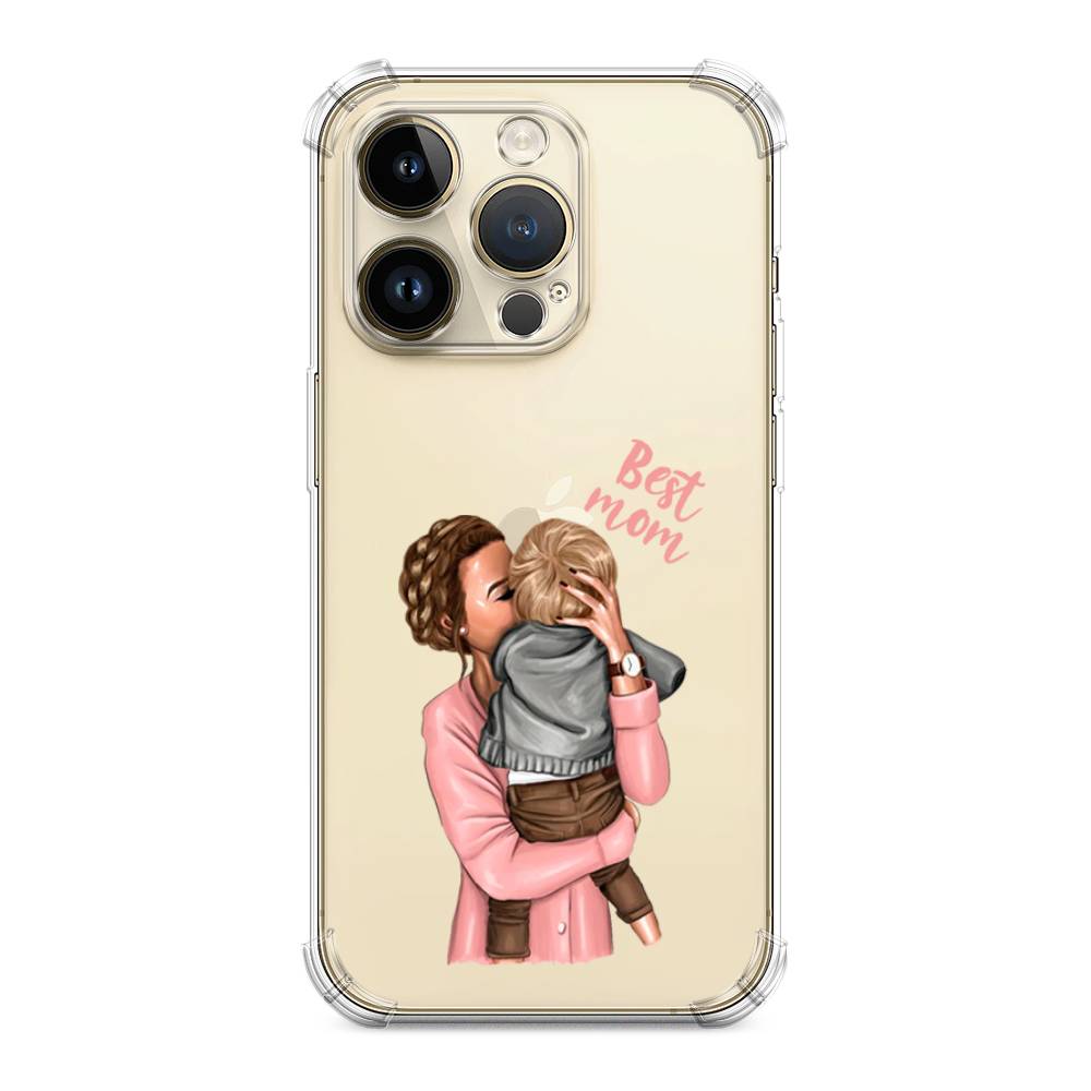 

Чехол Awog на Apple iPhone 14 Pro Max / Айфон 14 Про Макс "Мама с малышом", Розовый;коричневый;бежевый, 15051-1