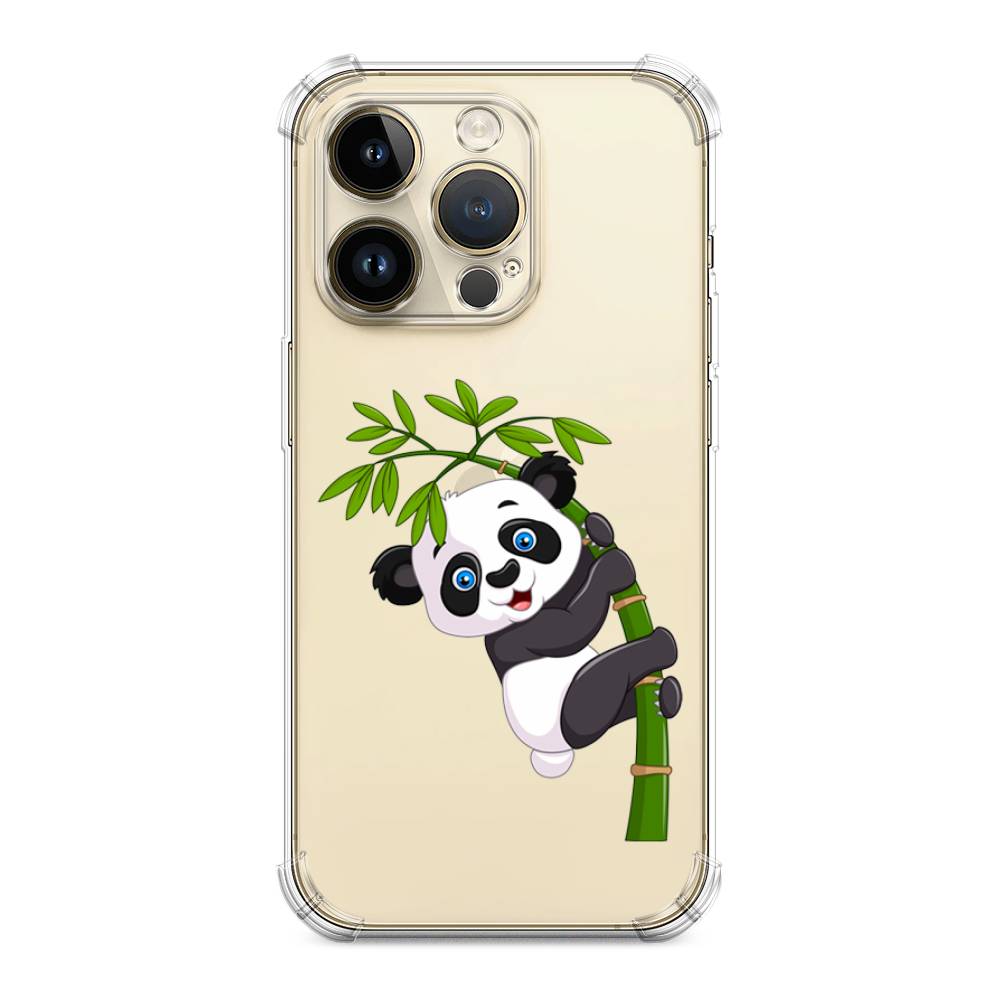 

Чехол Awog на Apple iPhone 14 Pro Max / Айфон 14 Про Макс "Панда на бамбуке", Белый;черный;зеленый, 15051-1