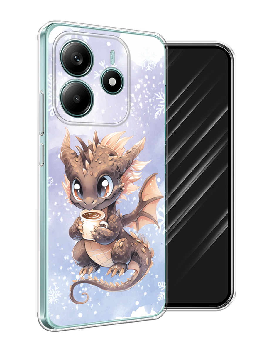 

Чехол Awog на Xiaomi Redmi Note 14 4G "Дракончик с кружкой тёмный", Бежевый;розовый;серый, 324150-1