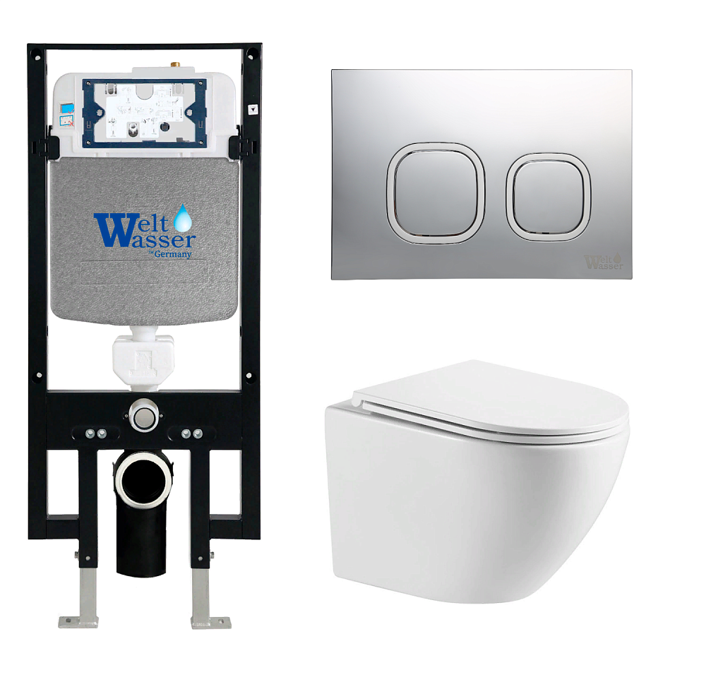 

Унитаз с инсталляцией WeltWasser AMBERG 497 + MERZBACH 041 XL GL-WT + AMBERG RD-CR