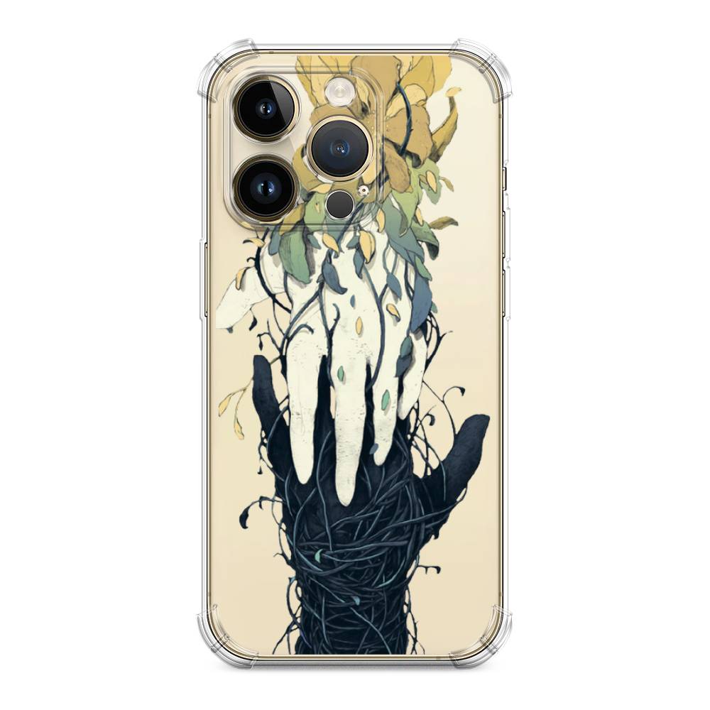 

Чехол Awog на Apple iPhone 14 Pro Max / Айфон 14 Про Макс "Сплетения рук", Зеленый, 15051-1