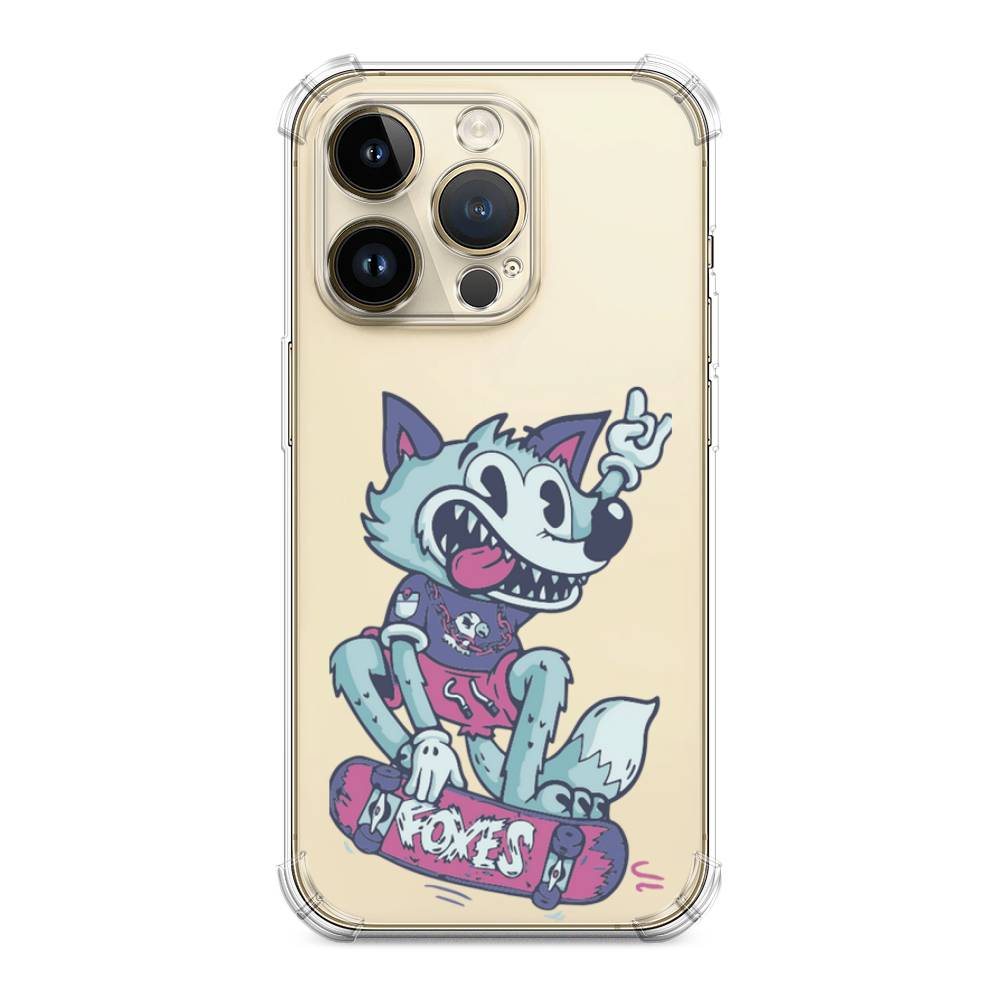 

Чехол Awog на Apple iPhone 14 Pro Max / Айфон 14 Про Макс "Foxes", Голубой;фиолетовый, 15051-1