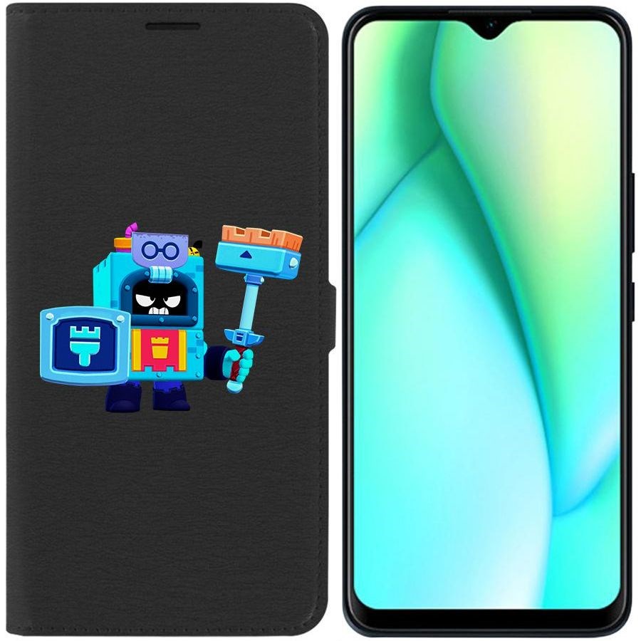 

Чехол-книжка Krutoff Eco Book для Itel Vision 3 Plus Brawl Stars-Эш (черный)