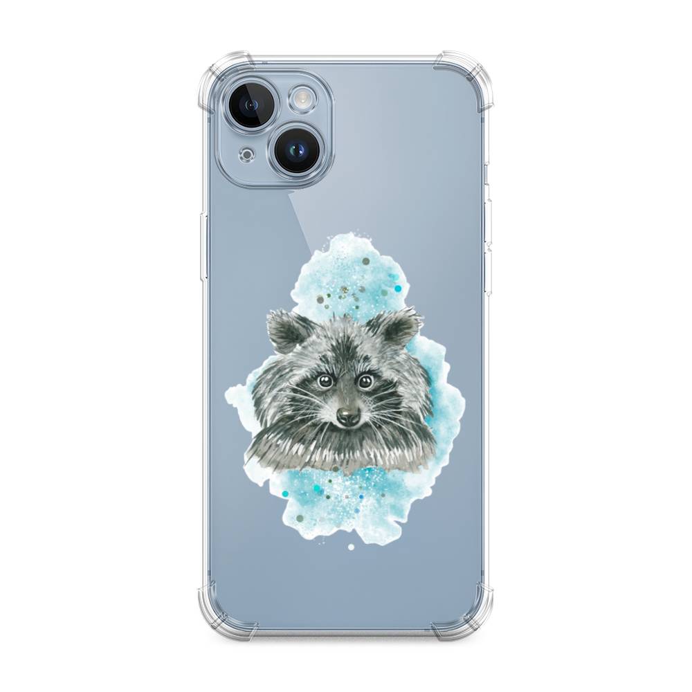 

Чехол Awog на Apple iPhone 14 / Айфон 14 "Енот в голубом облаке", Голубой, 15151-1