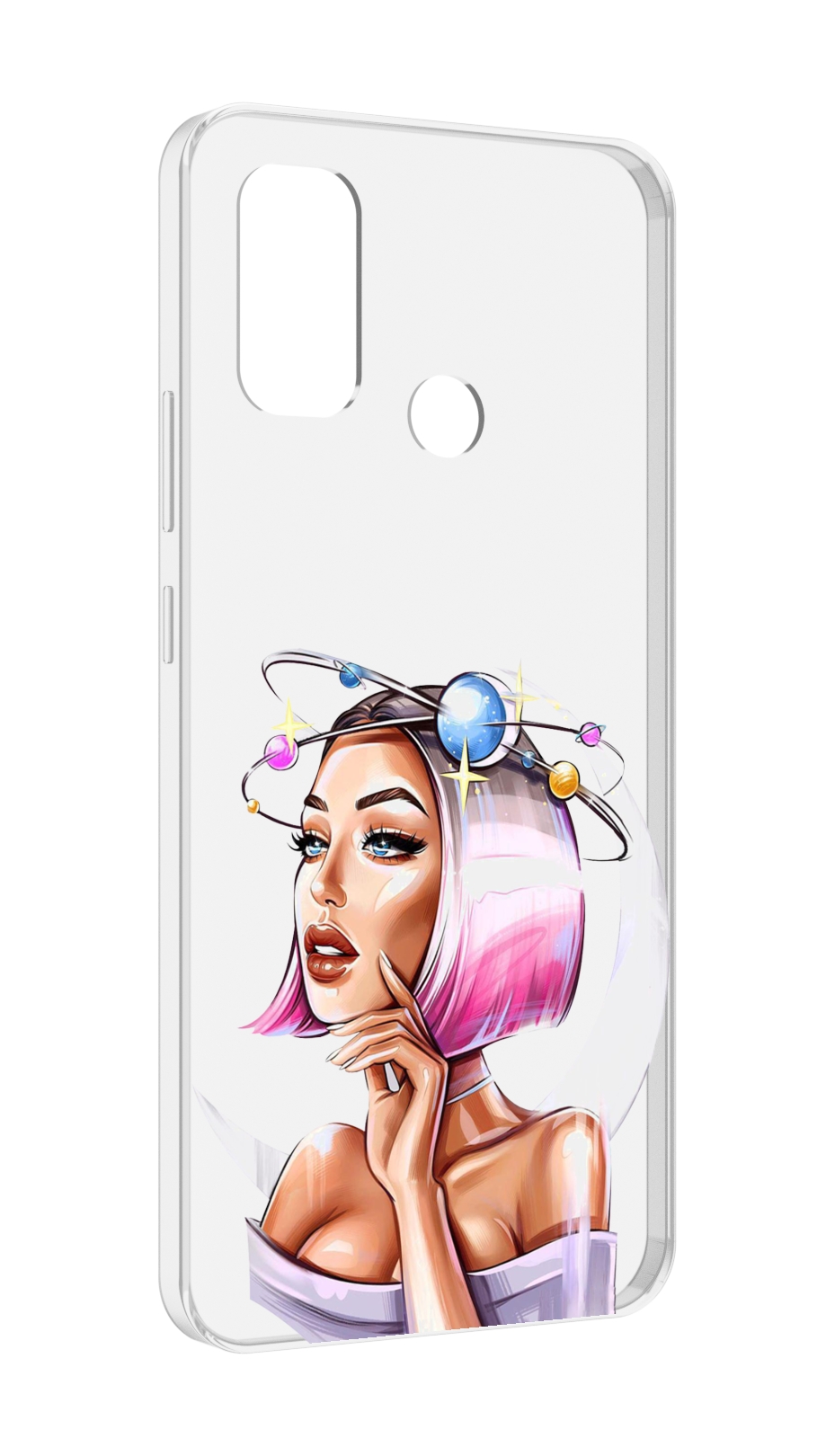 

Чехол MyPads девушка-с-планетами-на-голове женский для UleFone Note 10P/Note 10, Прозрачный, Tocco