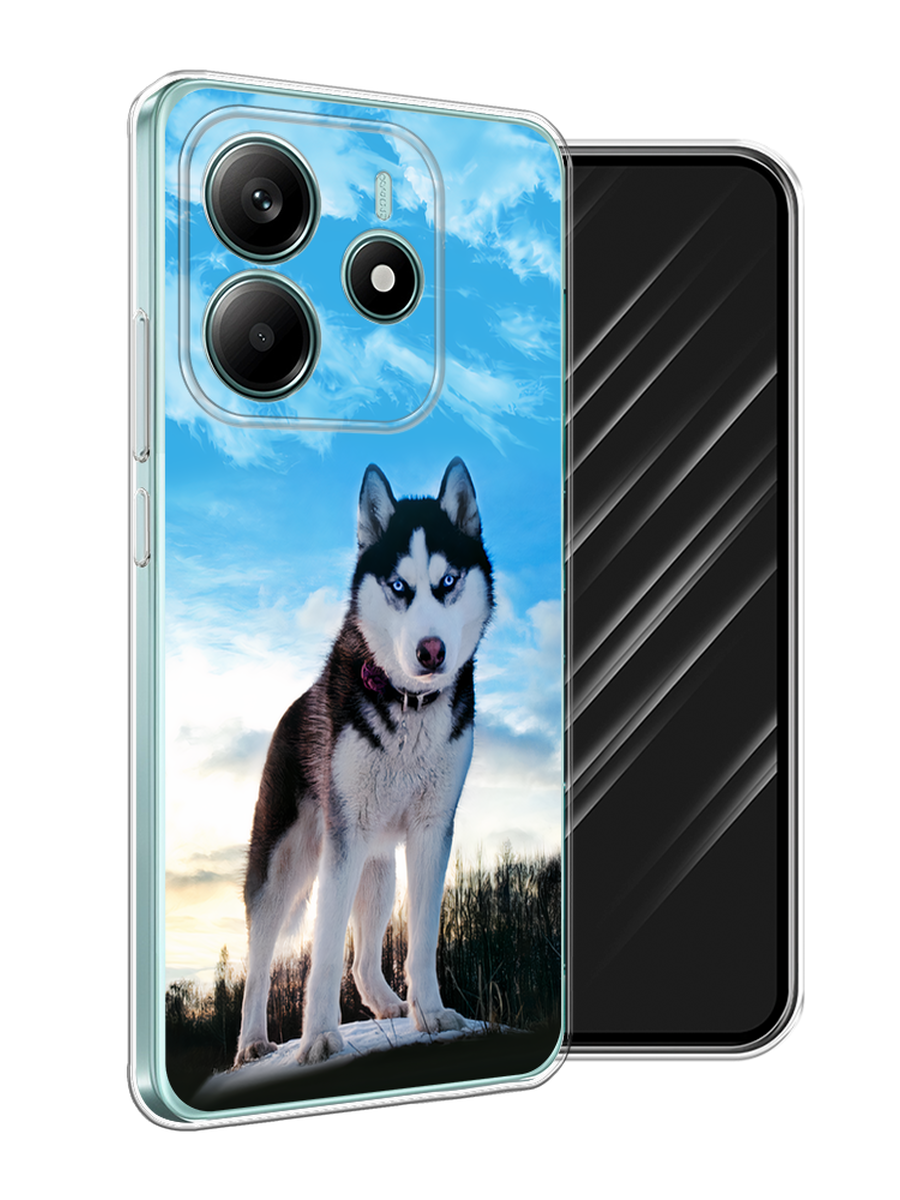 

Чехол Awog на Xiaomi Redmi Note 14 4G "Хаски 3", Белый;черный;голубой, 324150-1