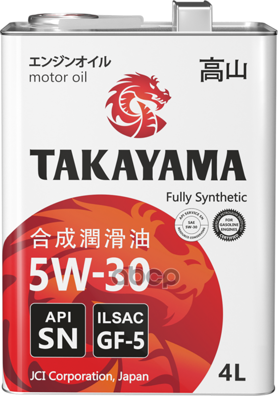 TAKAYAMA Моторное масло Takayama 5W30 Gf-5 Sn Синт 4л Жесть