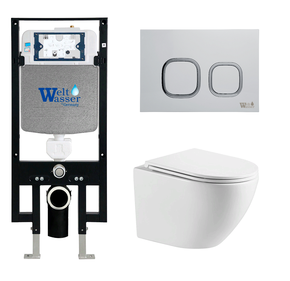 

Унитаз с инсталляцией WeltWasser AMBERG 497 + MERZBACH 041 XL GL-WT + AMBERG RD-WT