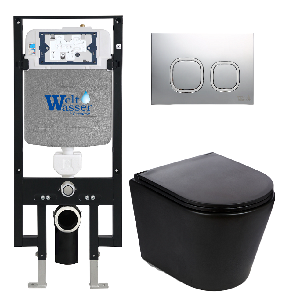 

Унитаз с инсталляцией WeltWasser AMBERG 497 + SALZBACH 043 MT-BL + AMBERG RD-MT CR