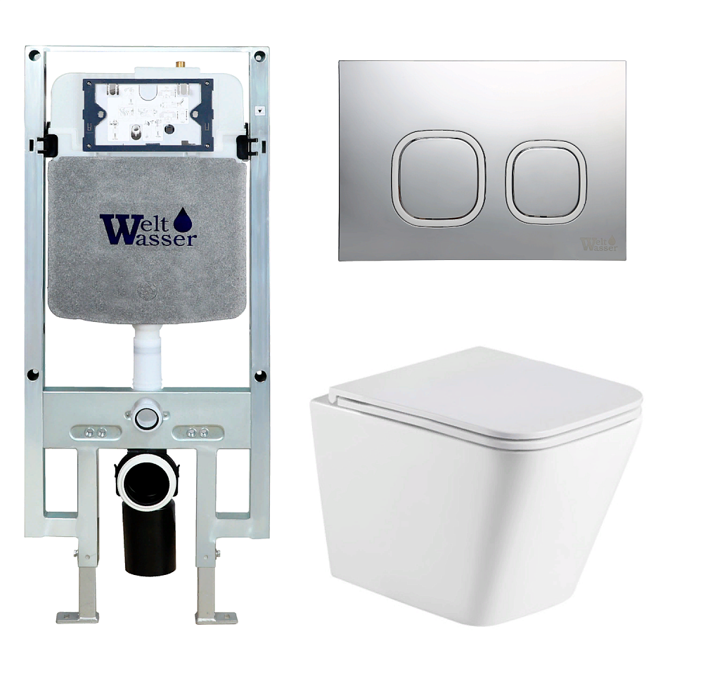 

Унитаз с инсталляцией WeltWasser AMBERG 497 ST + GELBACH 043 GL-WT + AMBERG RD-MT CR