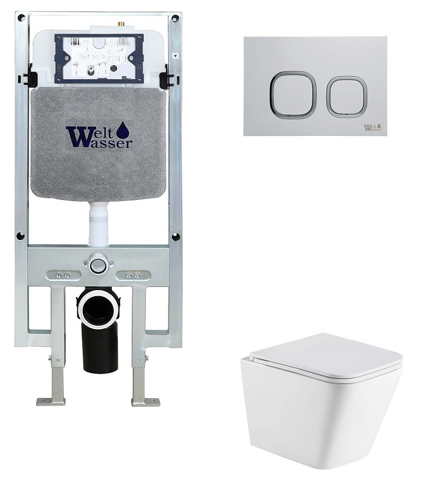 

Унитаз с инсталляцией WeltWasser AMBERG 497 ST + GELBACH 043 MT-WT + AMBERG RD-MT CR