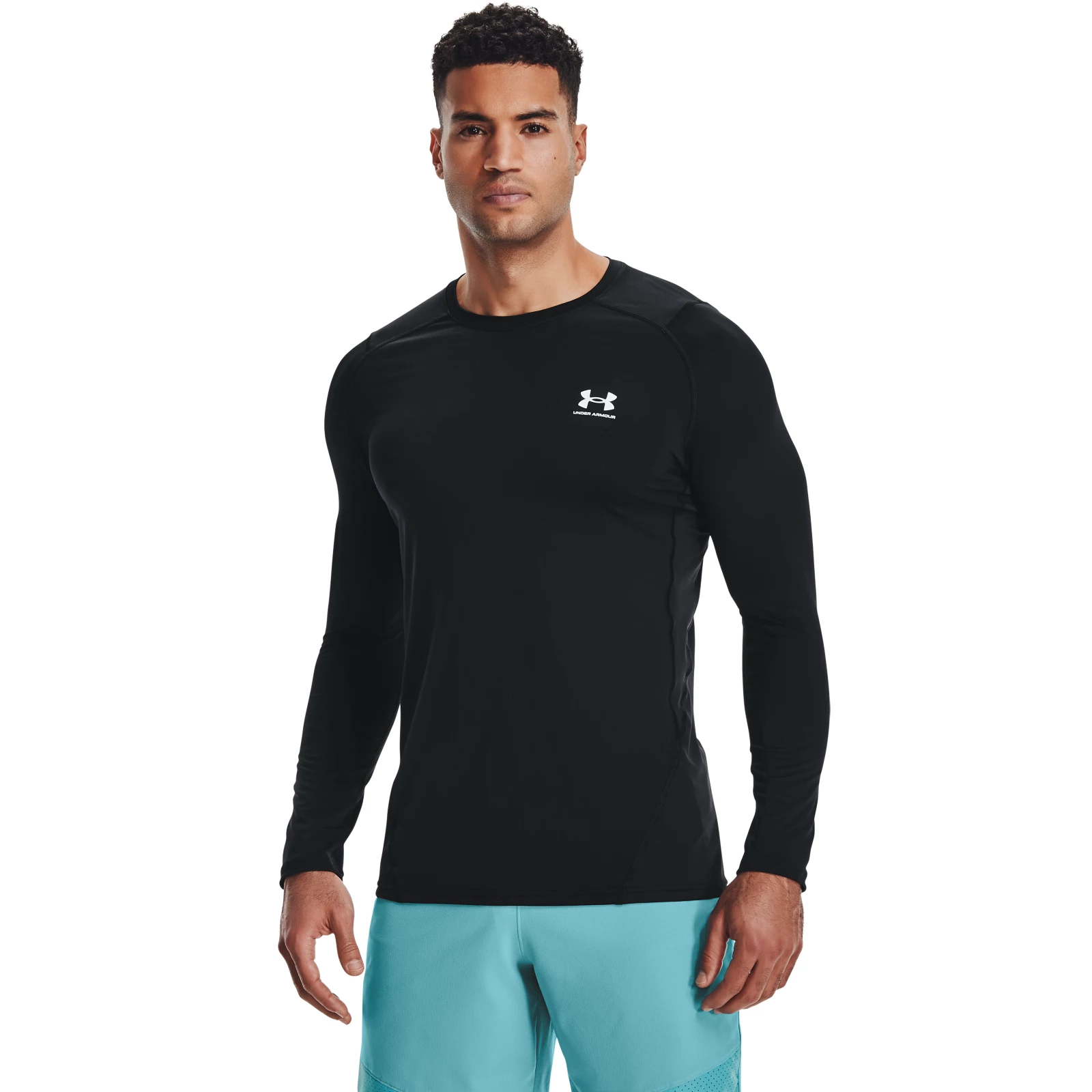 фото Лонгслив мужской hg fitted ls tee under armour черный 2xl