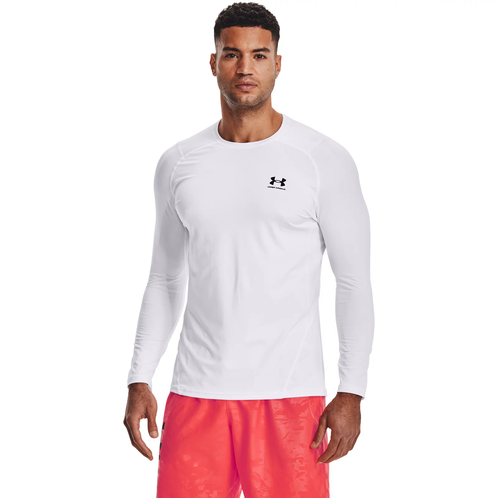 

Лонгслив мужской HG Fitted LS Tee Under Armour белый M, HG Fitted LS Tee