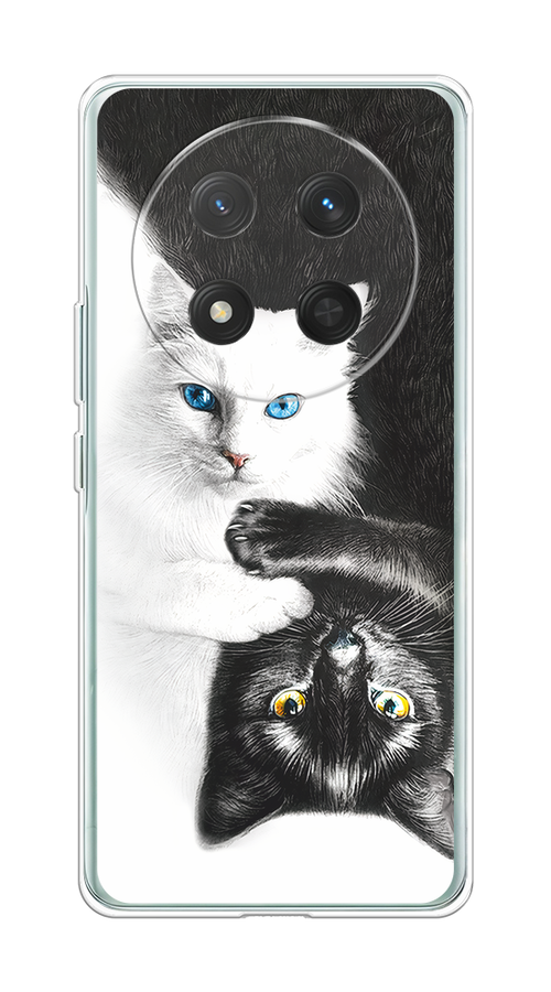 

Чехол на Honor X9C/X60 Pro "Коты Инь-Янь", Черный;белый;голубой, 6125350-1