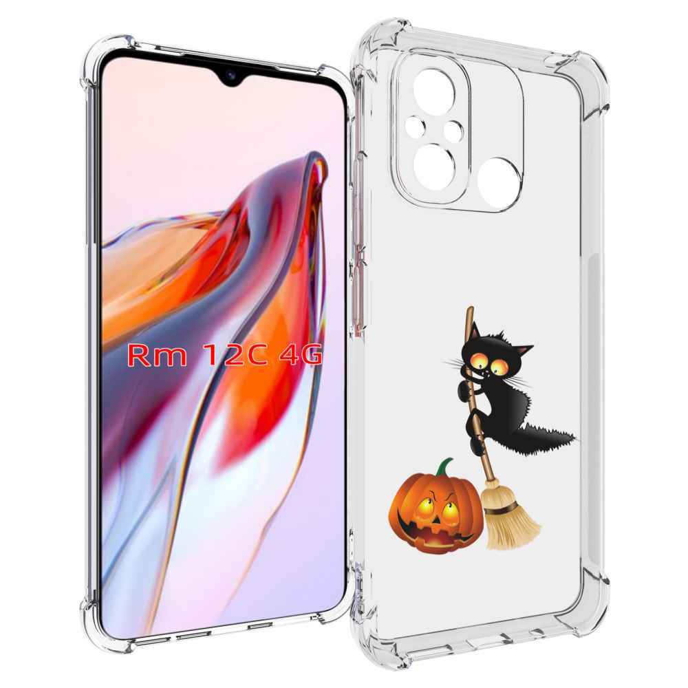 

Чехол MyPads хэлуинский котик для Xiaomi Redmi 12C / Poco C55, Прозрачный, Tocco