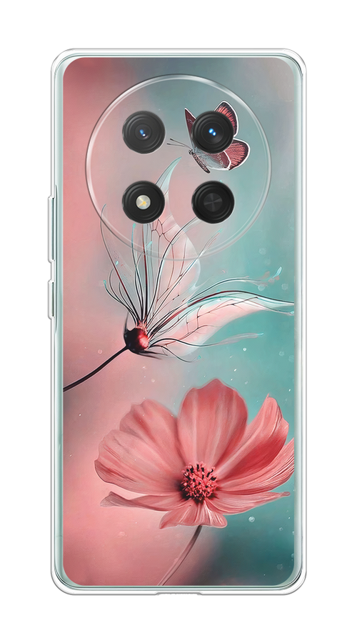 

Чехол на Honor X9C/X60 Pro "Бабочка и цветок", Голубой;розовый, 6125350-1