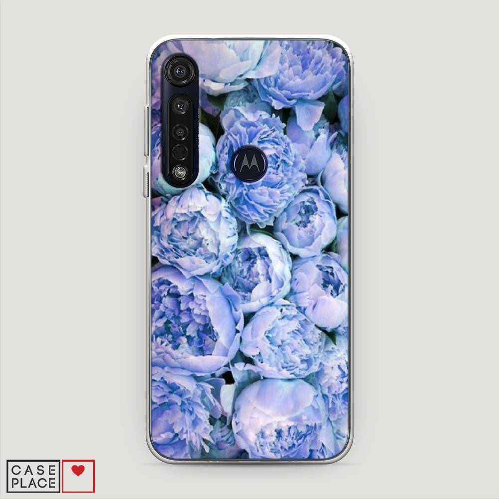 

Чехол Awog на Motorola Moto G8 Plus "Пионы голубые", Разноцветный, 241450-8