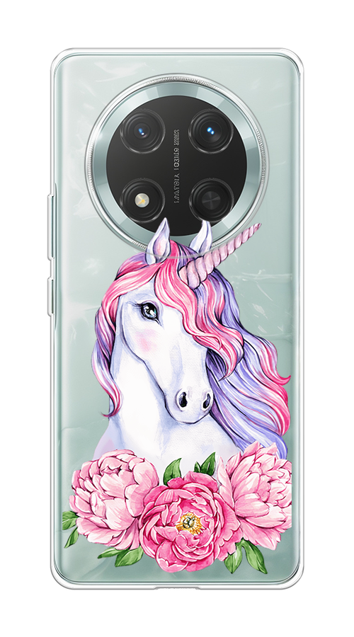 

Чехол на Honor X9C/X60 Pro "Единорог с пионами", Розовый;белый;зеленый, 6125350-1