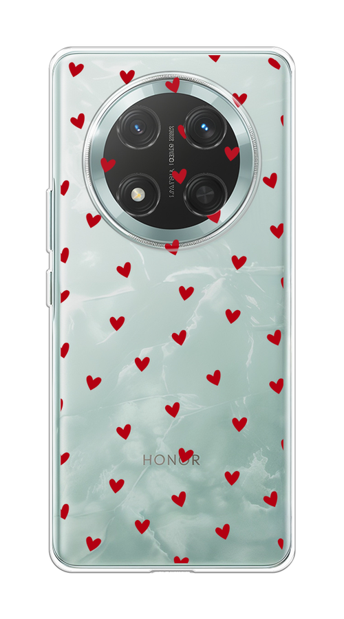 

Чехол на Honor X9C/X60 Pro "Red hearts", Красный;прозрачный, 6125350-1