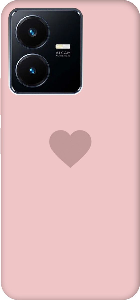 

Силиконовый чехол на Vivo Y22 Silky Touch Premium с принтом "Heart" розовый, 157821