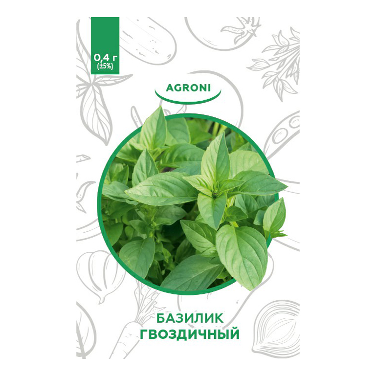 Семена Базилик Agroni гвоздичный 0,4 г