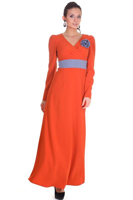 фото Платье женское olivegrey oz12-pl38(amis) оранжевое 48