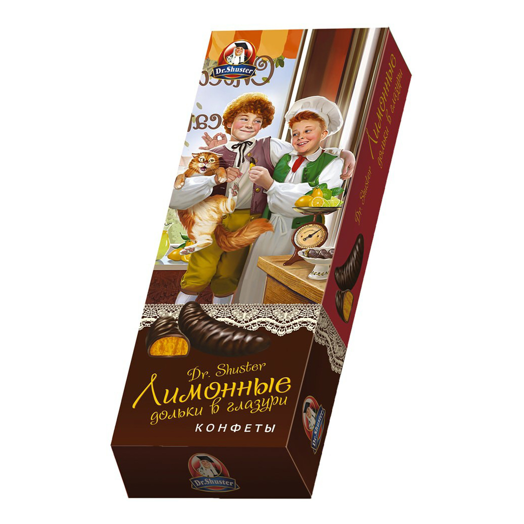 

Конфеты Dr. Shuster лимонные дольки в глазури 75 г