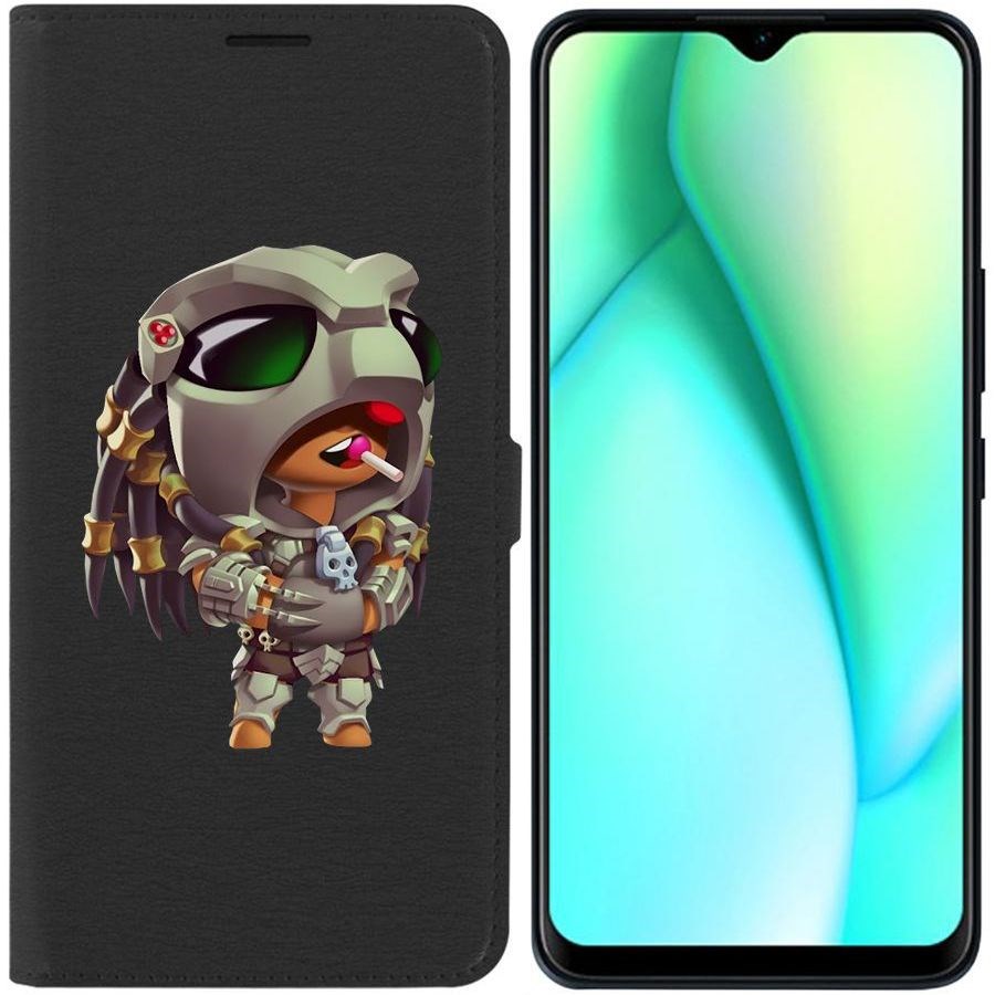 

Чехол-книжка Krutoff Eco Book для Itel Vision 3 Plus Brawl Stars-Леон Хищник (черный)