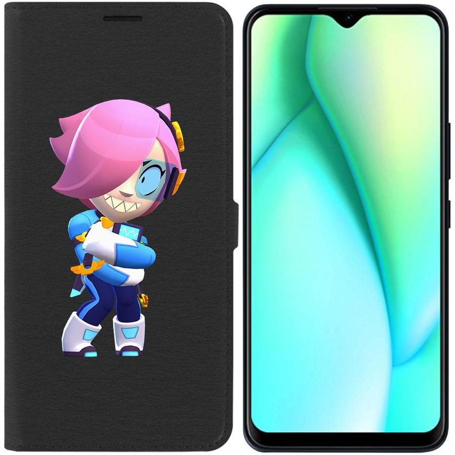 

Чехол-книжка Krutoff Eco Book для Itel Vision 3 Plus Brawl Stars-Колетт Навигатор (черный)