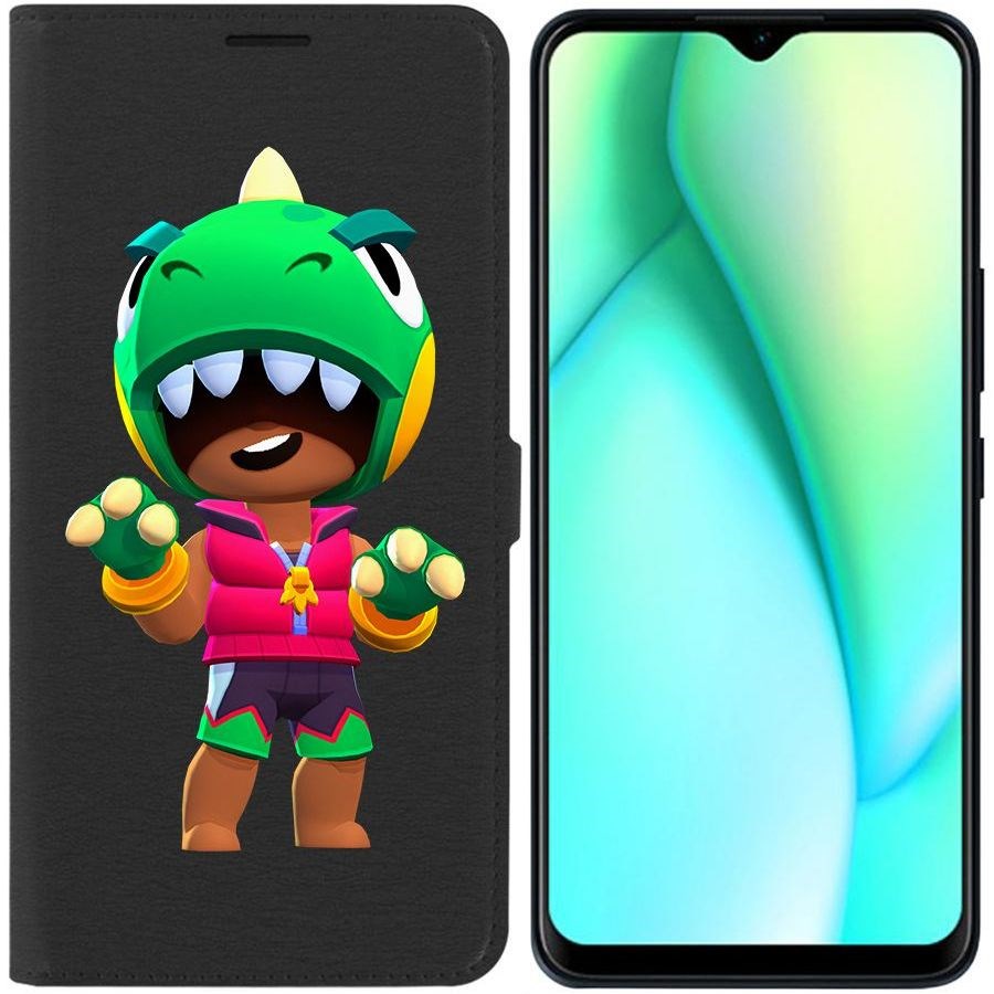 

Чехол-книжка Krutoff Eco Book для Itel Vision 3 Plus Brawl Stars-Дино Леон (черный)