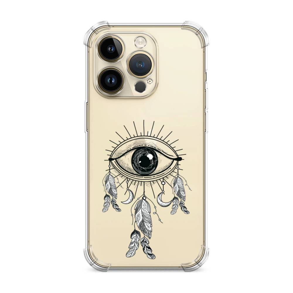 

Чехол Awog на Apple iPhone 14 Pro / Айфон 14 Про "Всевидящее око-ловец снов", Серый, 15251-1