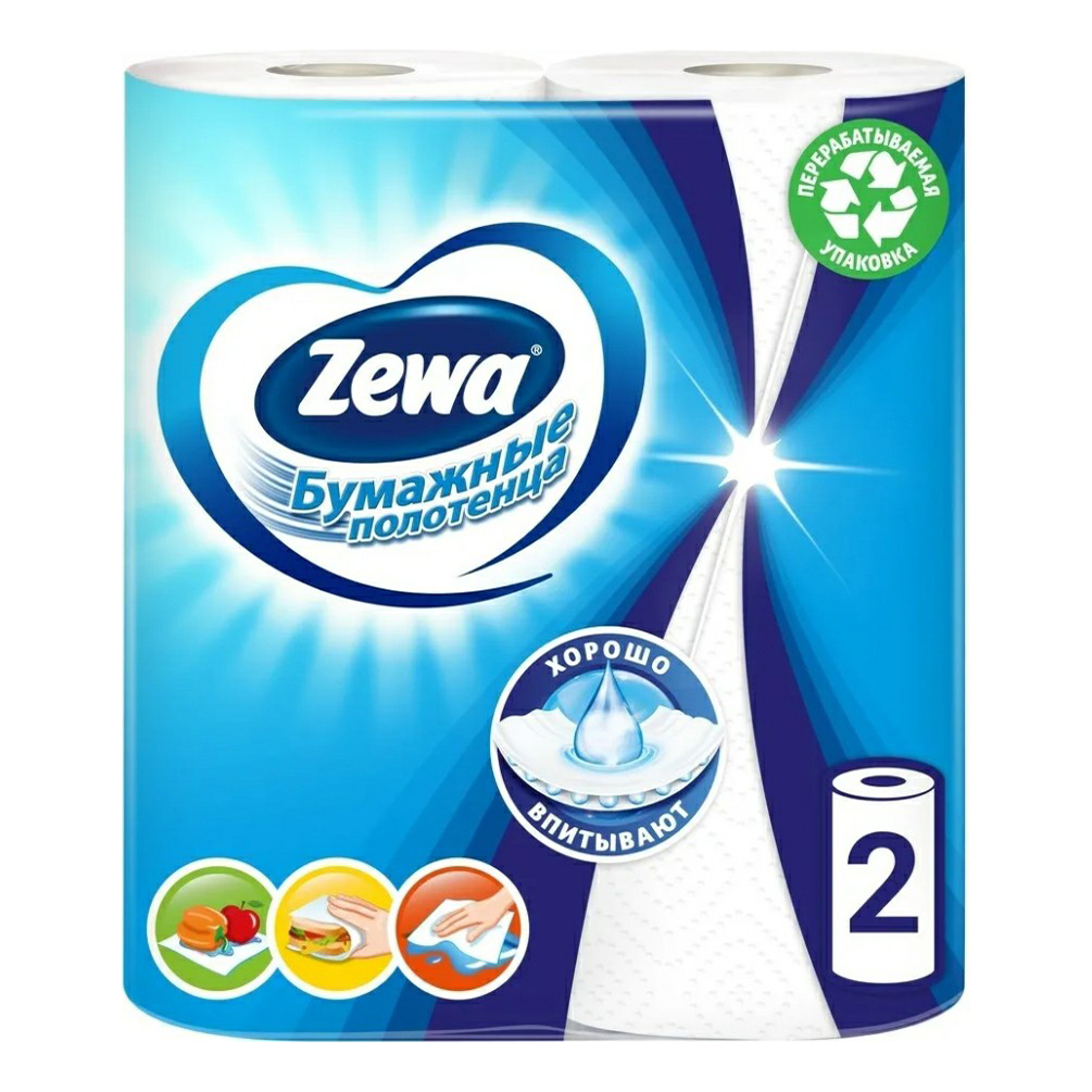 

Бумажные полотенца Zewa 2 рулона, Белый, Р00008162