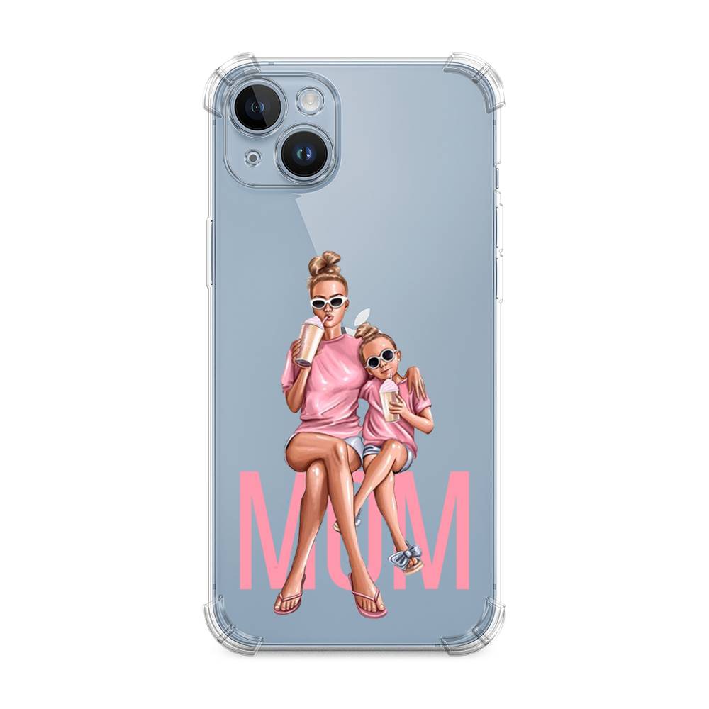 

Чехол Awog на Apple iPhone 14 Plus / Айфон 14 Плюс "Lovely mom", Синий;бежевый;розовый, 15351-1
