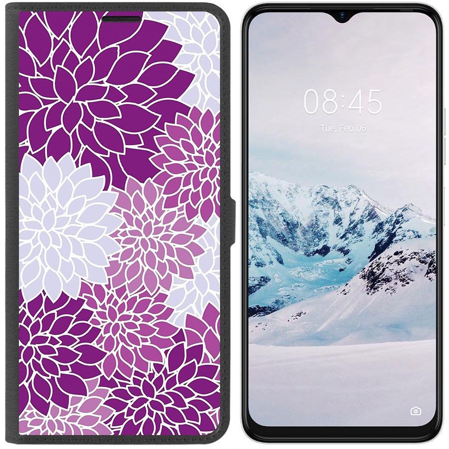 

Чехол-книжка Krutoff Eco Book для Tecno Spark 9 Pro Цветочный паттерн 2 (черный)
