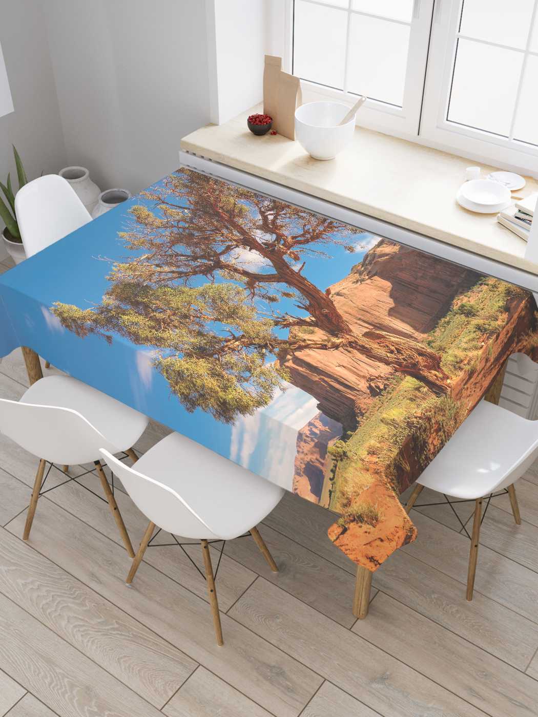 

Скатерть прямоугольная JoyArty "Пустынное дерево" из сатена, 180x145 см, Черный, Пустынное дерево