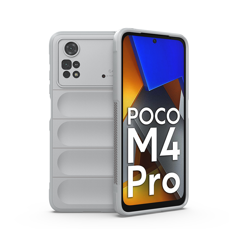 

Противоударный чехол Flexible Case для Xiaomi Poco M4 Pro 4G, светло-серый, Flexible Case