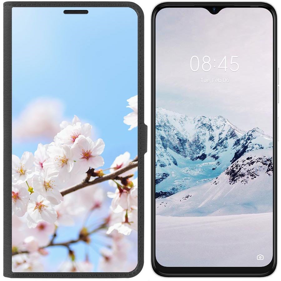 

Чехол-книжка Krutoff Eco Book для Tecno Spark 9 Pro Цветение (черный)