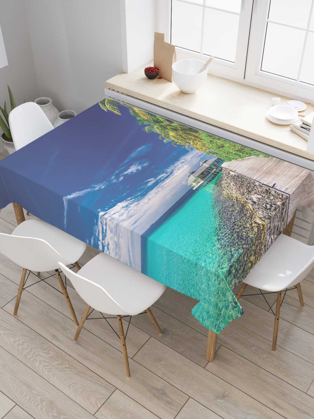 

Скатерть прямоугольная JoyArty "Экзотический пирс" из сатена, 180x145 см, Зеленый, Экзотический пирс