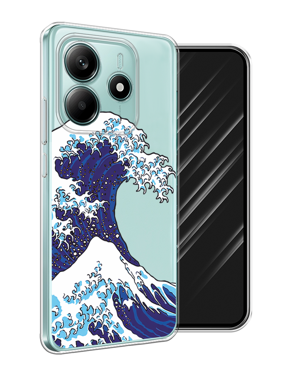 

Чехол Awog на Xiaomi Redmi Note 14 4G "Волна в Канагаве", Синий;белый, 324150-1