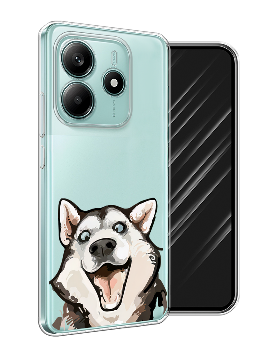 

Чехол Awog на Xiaomi Redmi Note 14 4G "Радостный хаски", Белый;голубой;черный, 324150-1