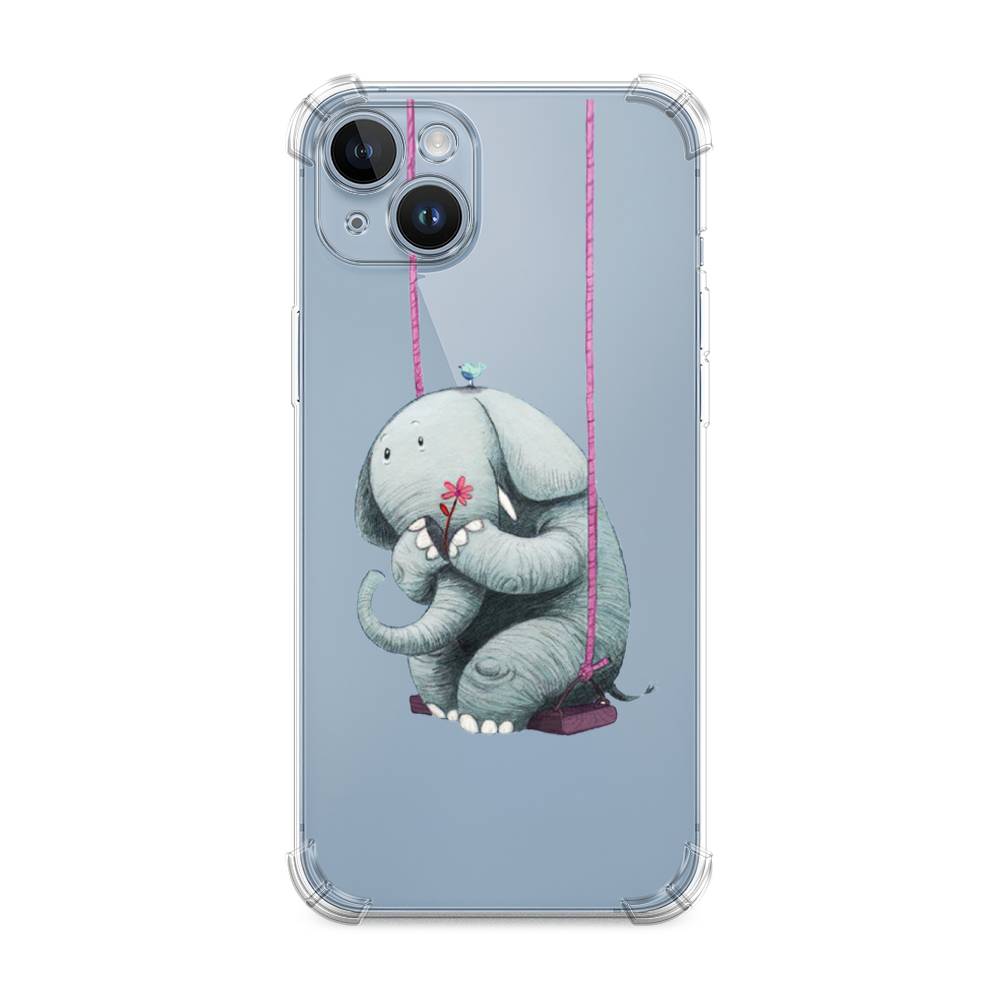 

Чехол Awog на Apple iPhone 14 Plus / Айфон 14 Плюс "Грустный слоник", Розовый, 15351-1