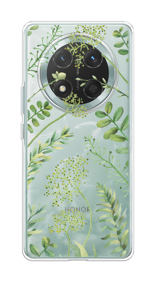 

Чехол на Honor X9C/X60 Pro "Green Leaves", Зеленый;прозрачный, 6125350-1