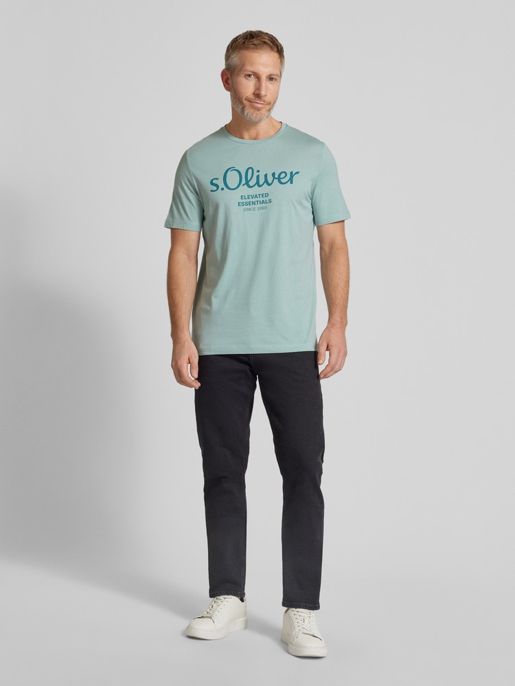

Футболка мужская s.Oliver 2146609 зеленая M, Зеленый, 2146609