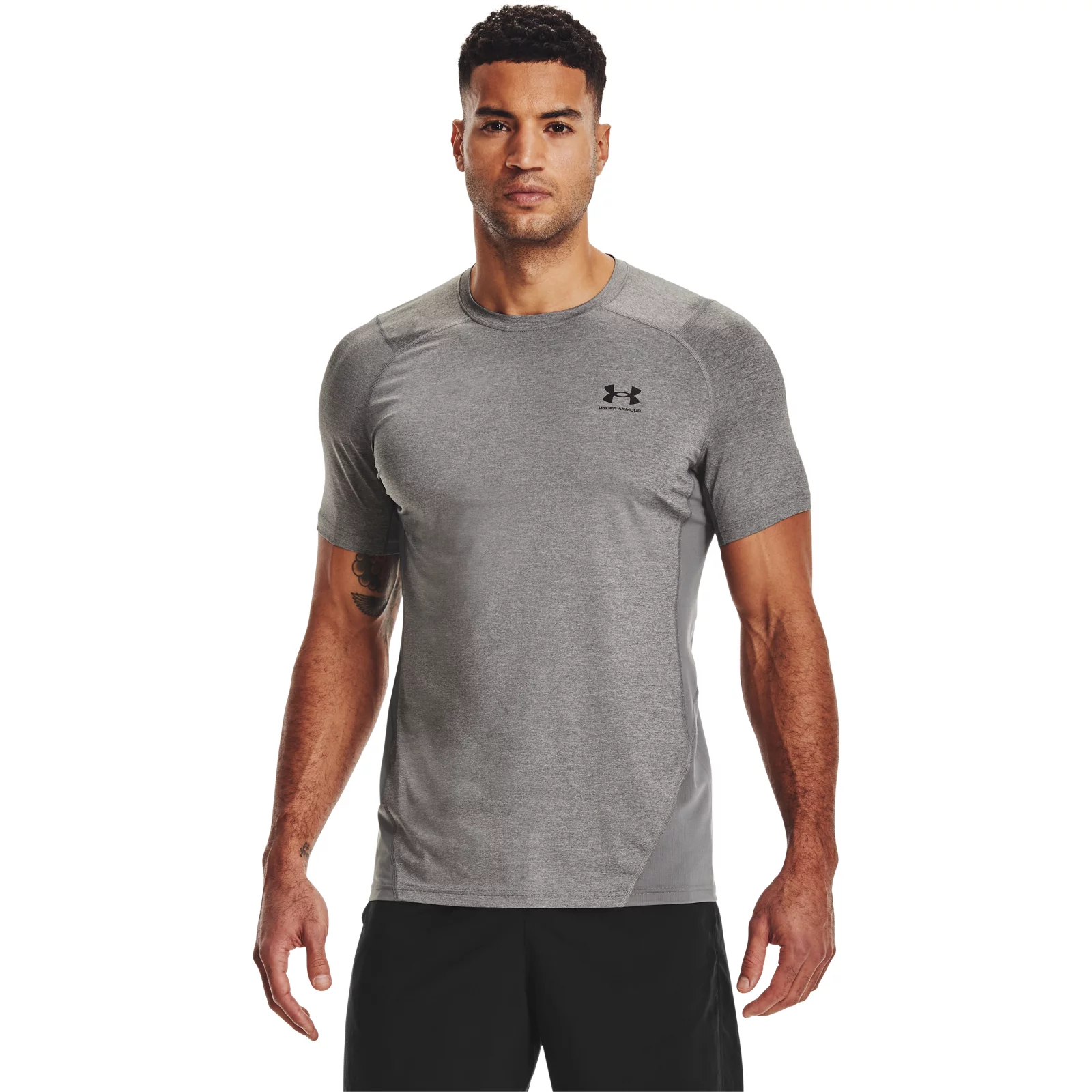 фото Футболка мужская hg fitted ss tee under armour серая s/m