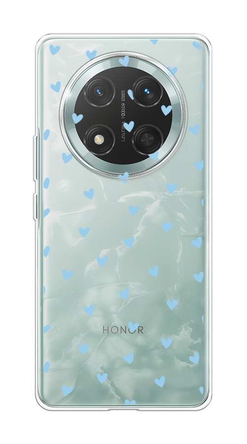 

Чехол на Honor X9C/X60 Pro "Голубые сердечки паттерн", Голубой;прозрачный, 6125350-1