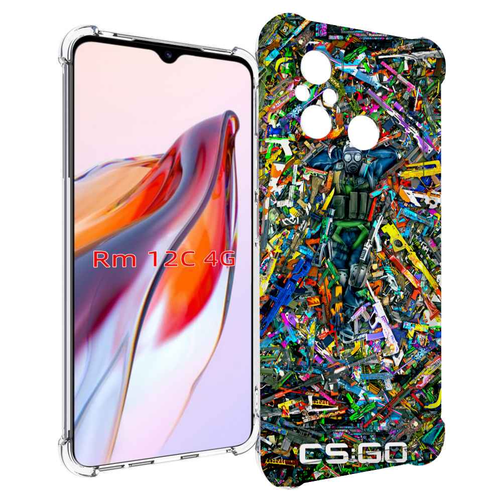 

Чехол MyPads CS GO guns skins мужской для Xiaomi Redmi 12C / Poco C55, Прозрачный, Tocco