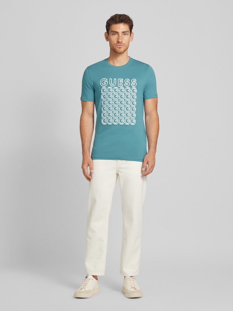 

Футболка мужская Guess M4YI29J1314 синяя XL, Синий, M4YI29J1314