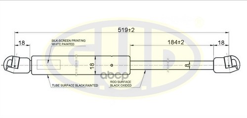 

Амортизатор Багажника Dacia Dacia Logan Mcv (Ks_) , 02/07- 370N L=519/184Mm G.U.D арт. GGS