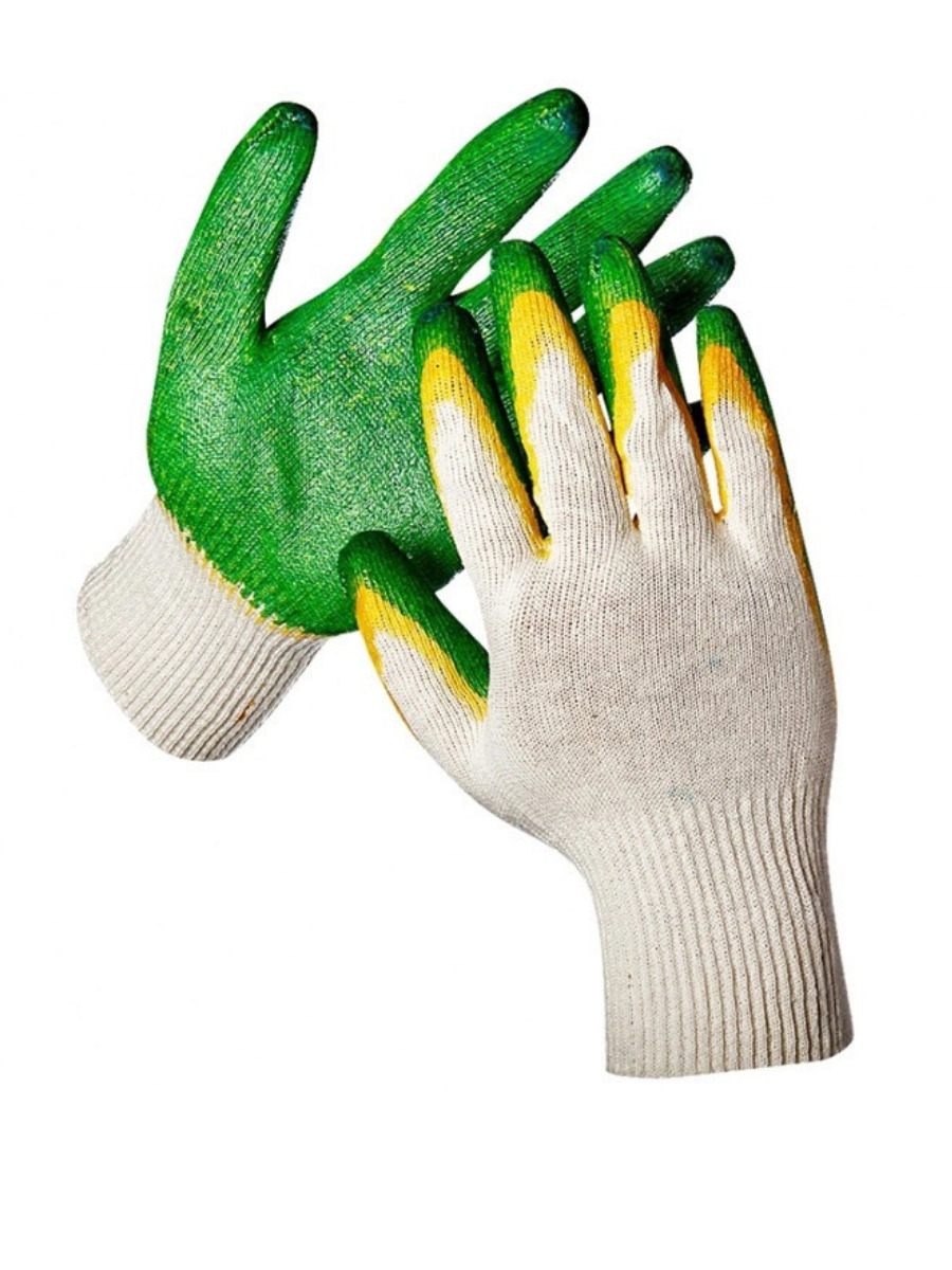 Купить перчатки рабочие от производителя. Перчатки трикотажные с 2-м латексным обливом зеленые. "Перчатки "двойной облив" СВС (100пар)". Перчатки Латеко. Перчатки двойной облив СВС.